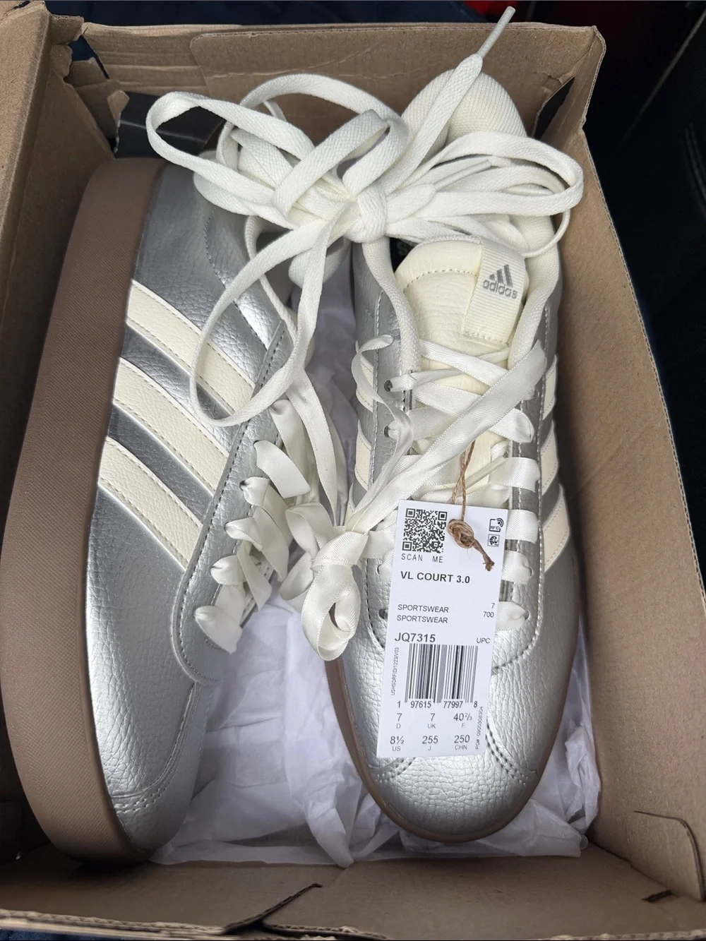 adidas VL Court 3.0 Women's Sneakers - Silver & White
